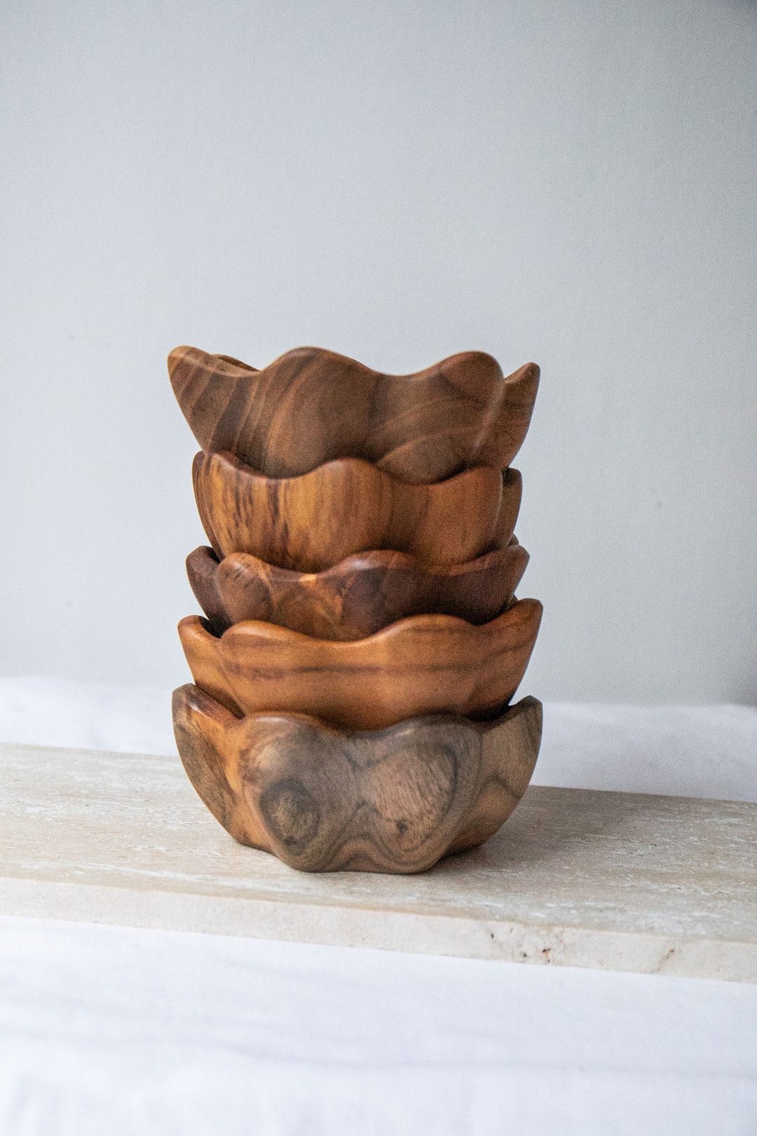 Flower Bowl Teak Wood Incense Holder